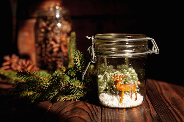 Free Photo arrangement with decorated jar and twigs