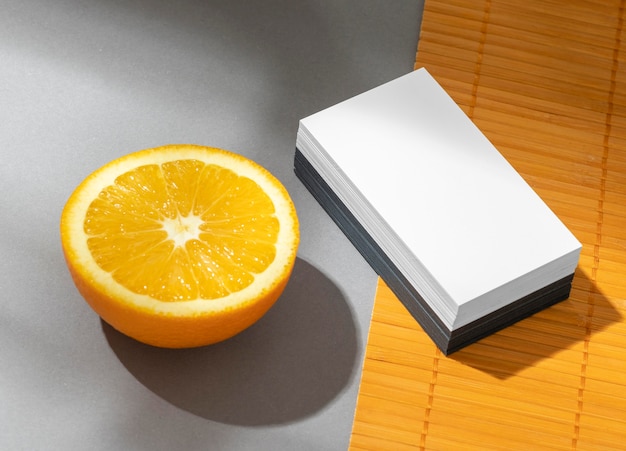 Free Photo arrangement with stationery elements and orange