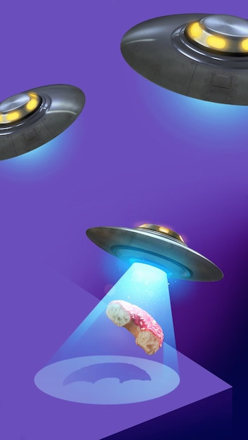 Free Photo arrival of aliens concept with tasty doughnut