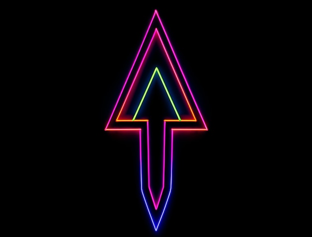 Free photo arrow with bright neon colors