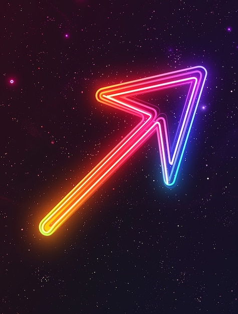 Free photo arrow with bright neon colors