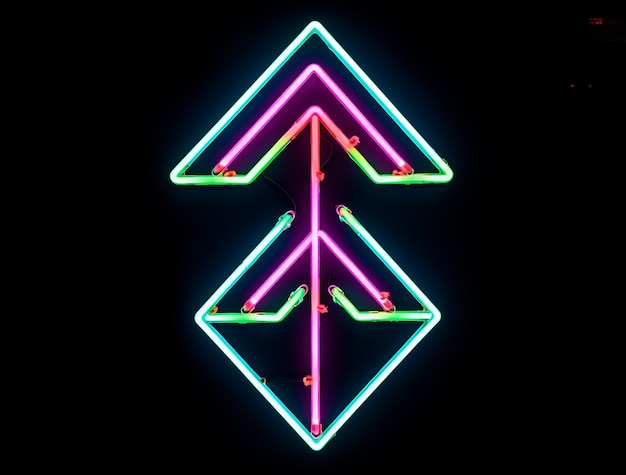 Free photo arrow with bright neon colors