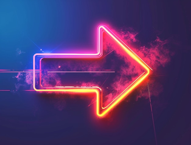 Free photo arrow with bright neon colors