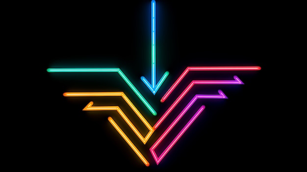 Free Photo arrow with bright neon colors