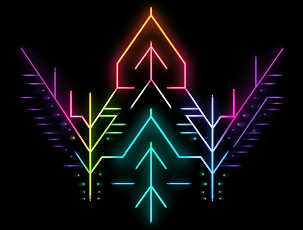 Arrow with bright neon colors