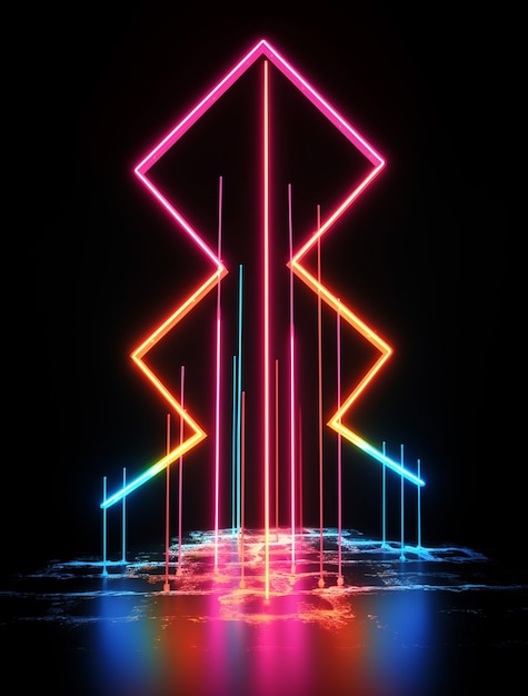 Free photo arrow with bright neon colors