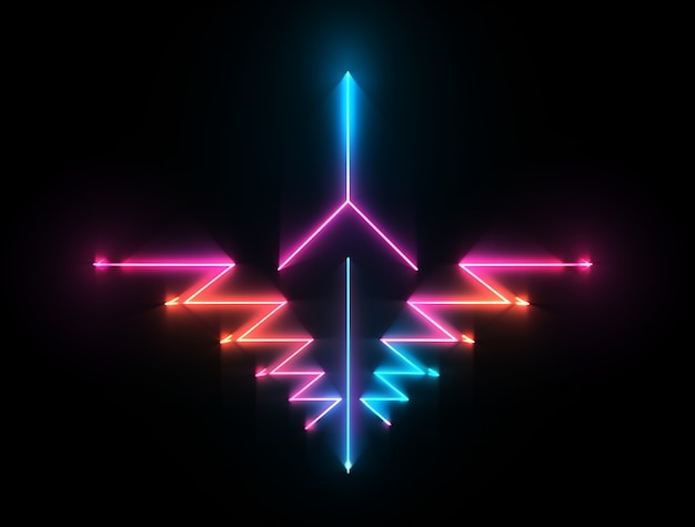 Free photo arrow with bright neon colors