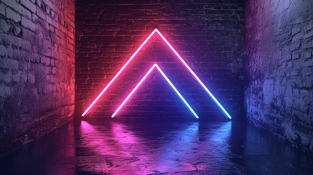 Free photo arrow with bright neon colors