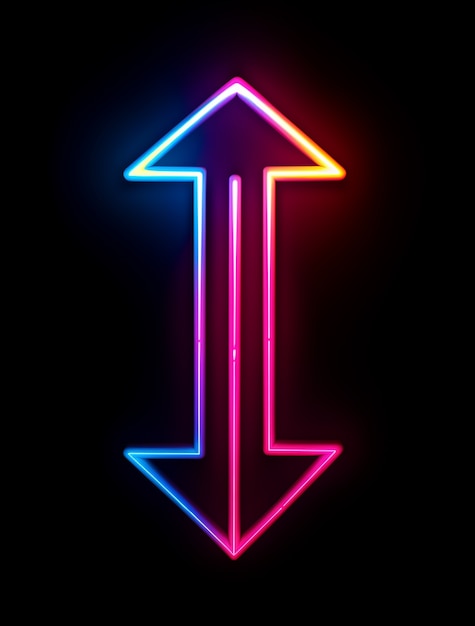 Free photo arrow with bright neon colors