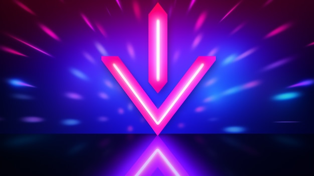 Free photo arrow with bright neon colors