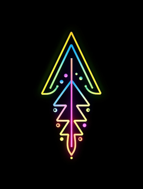 Free photo arrow with bright neon colors