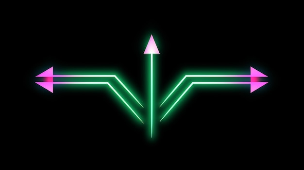 Free photo arrow with bright neon colors