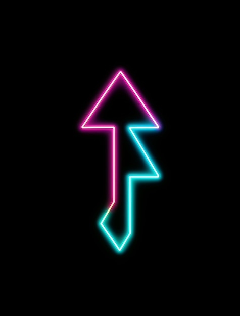 Free photo arrow with bright neon colors