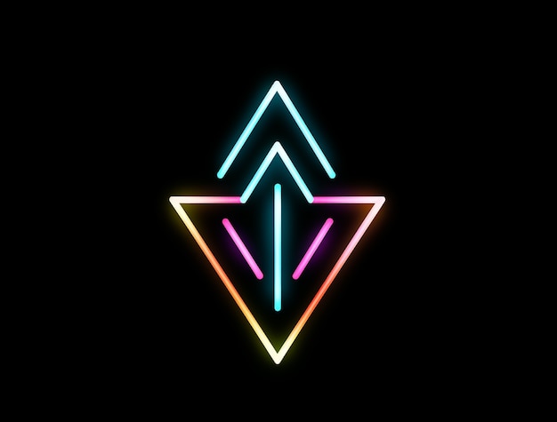 Free photo arrow with bright neon colors