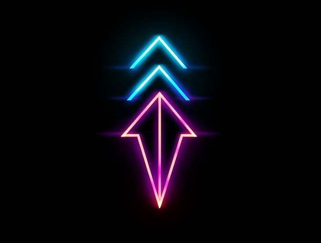 Free Photo arrow with bright neon colors