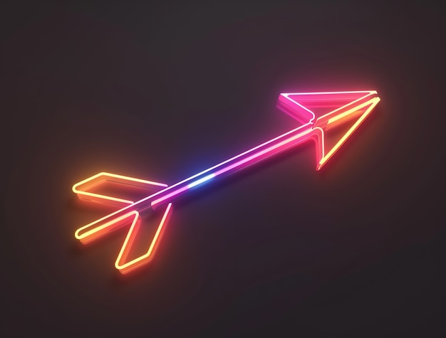 Free Photo arrow with bright neon colors