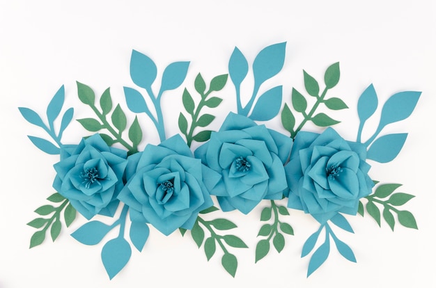 Free Photo art concept with blue paper flowers