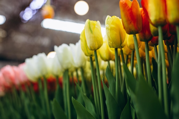 Artificial flowers in a bouquets at a decoartion shop