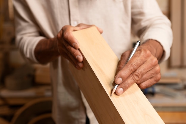 Artisan doing woodcutting