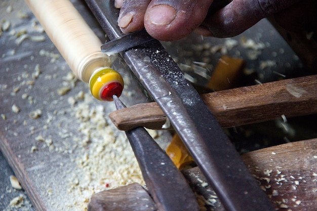 Free photo artisan at work in madhu vana