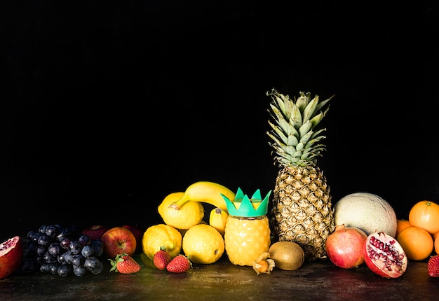 Free Photo artistic arrangement of fruit front view