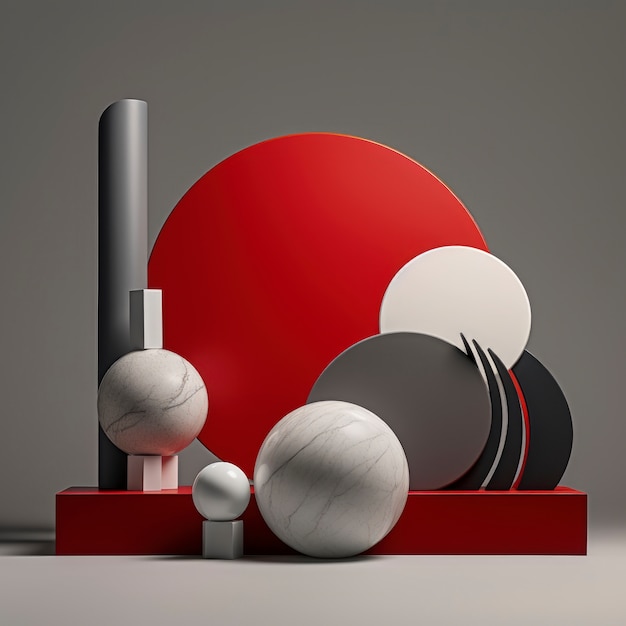 Free Photo artistic creation made from 3d geometric shapes