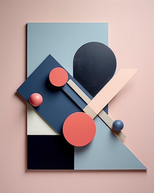 Free Photo artistic creation made from 3d geometric shapes