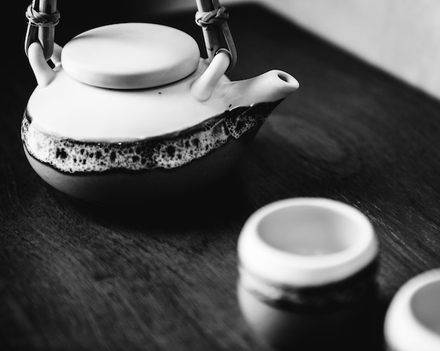 Free photo asian culture tea pot set