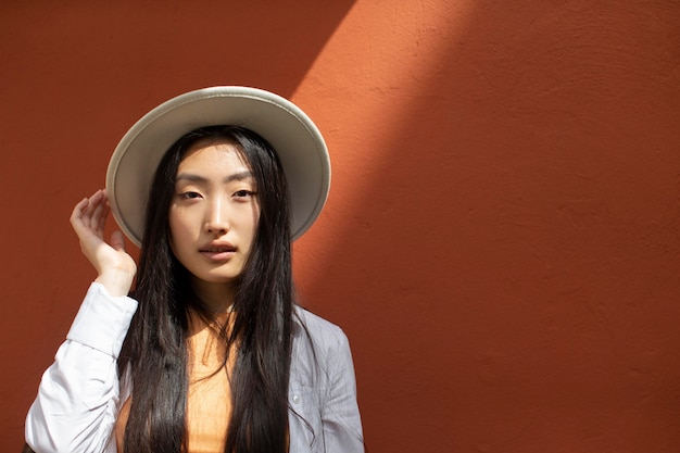 Free Photo asian woman travelling in a local place