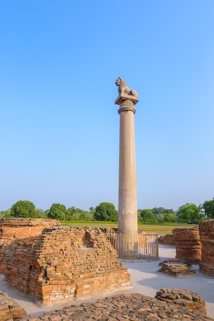 Free Photo asokan pillar at kutagarasala vihara vaishali bihar india