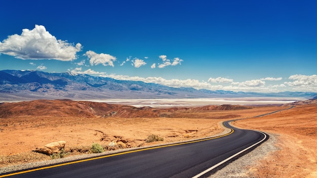 Asphalt desert road