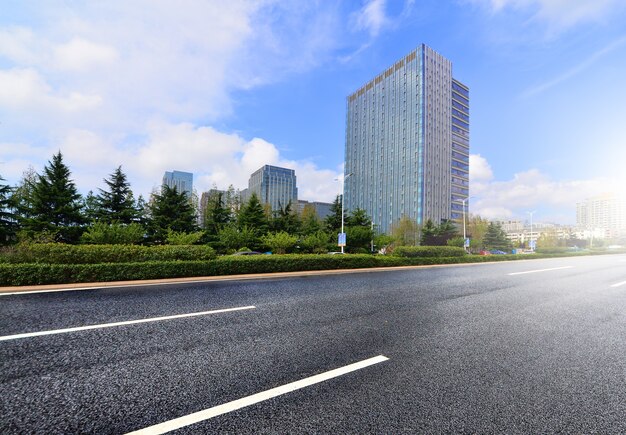 Asphalt road on a clear day