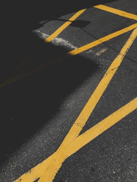 Asphalt with yellow traffic marking