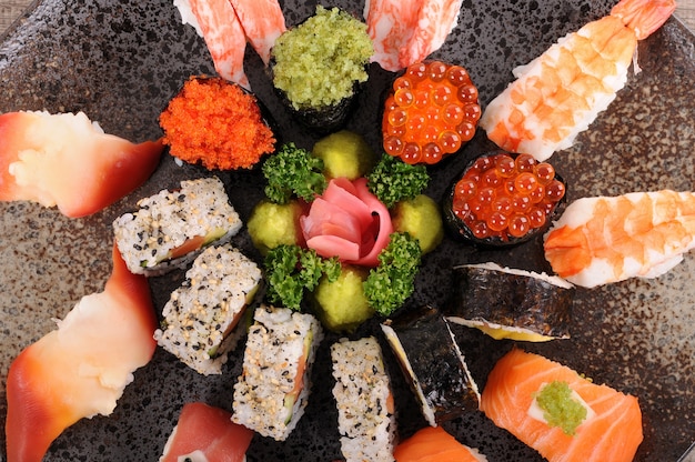 Free Photo assorted sushi platter 