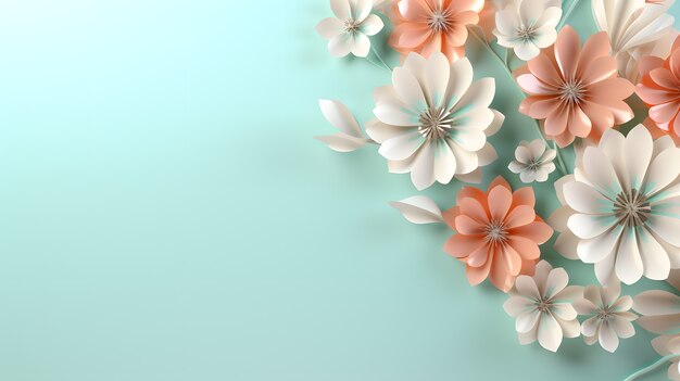 Assortment of abstract 3d flowers