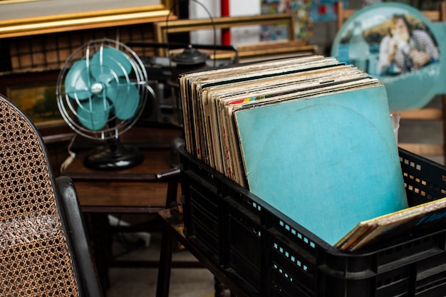 Assortment of antiques market objects