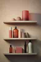 Free photo assortment of beauty products displayed on shelf