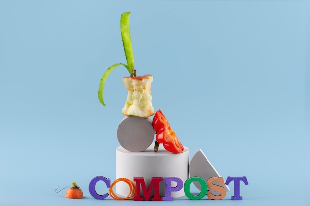 Free photo assortment of compost made of rotten food