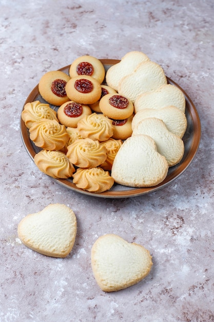 Assortment of delicious fresh cookies.