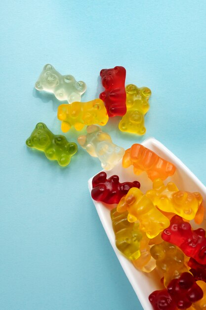 Assortment of delicious gummy bears