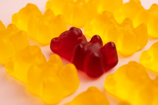 Assortment of delicious gummy bears