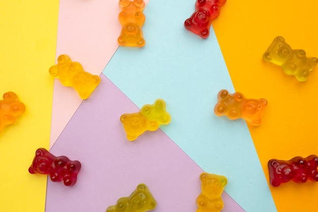 Assortment of delicious gummy bears