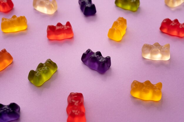 Assortment of delicious gummy bears