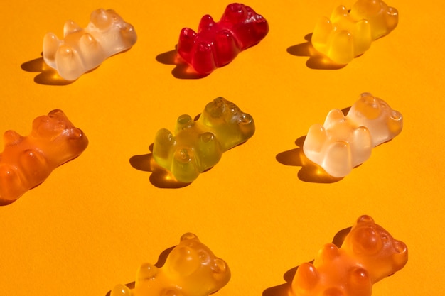 Assortment of delicious gummy bears