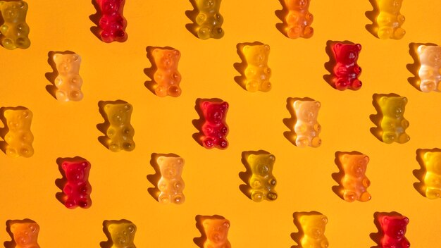 Assortment of delicious gummy bears