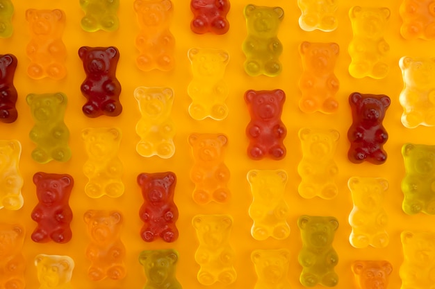 Assortment of delicious gummy bears