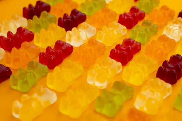 Assortment of delicious gummy bears