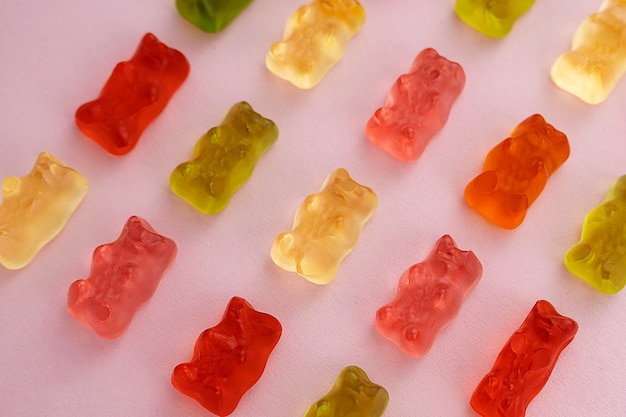 Assortment of delicious gummy bears