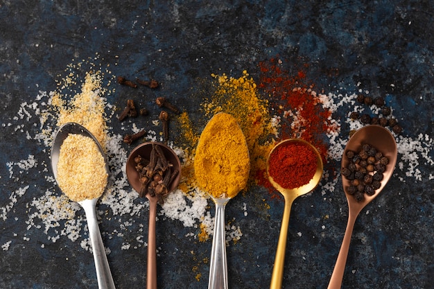 Free Photo assortment of delicious raw spices