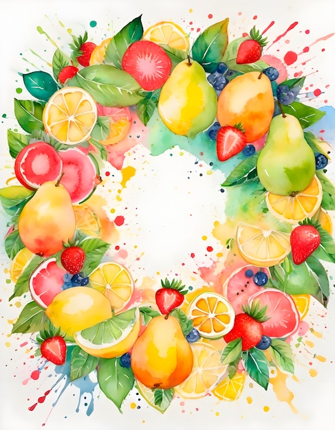 Free photo assortment of delicious watercolor fruits